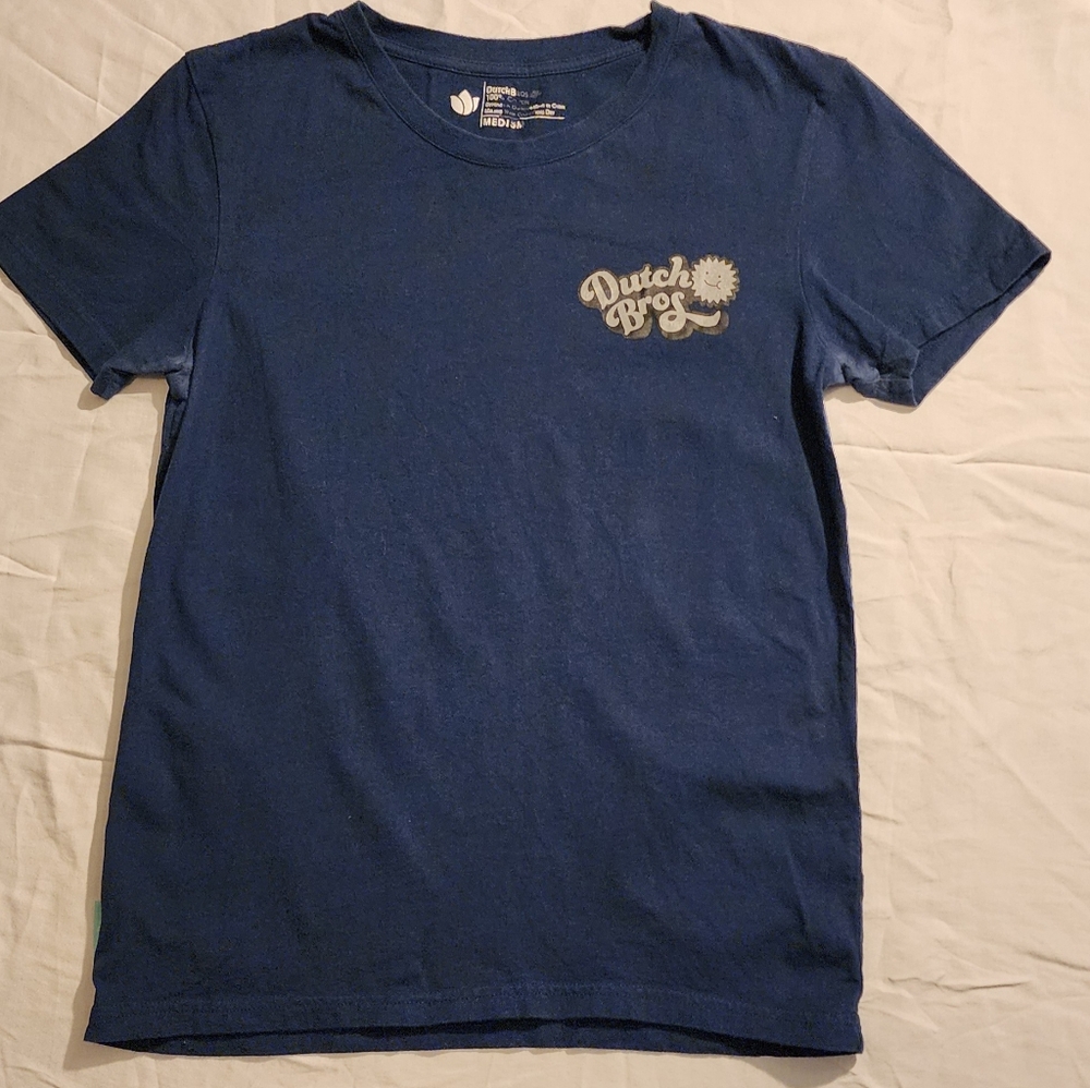 Woman's medium navy blue T-shirt scrub daddy smiley face